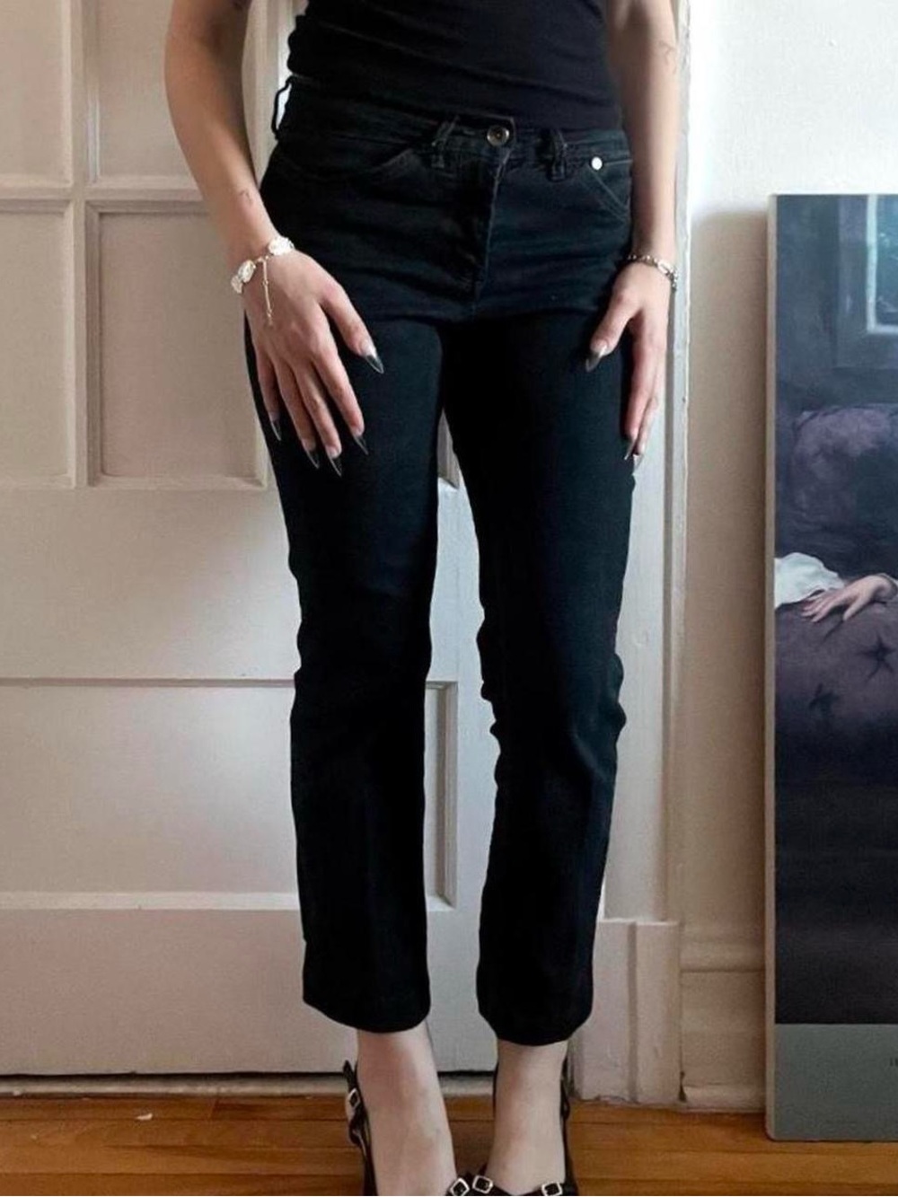 Size 28 Lois Denim Slim Black Jeans